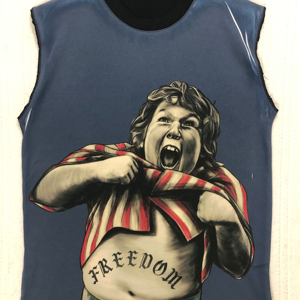 The‎ Goonies Chunk Truffle Shuffle Freedom Graphic Muscle Tee Blue Black Large